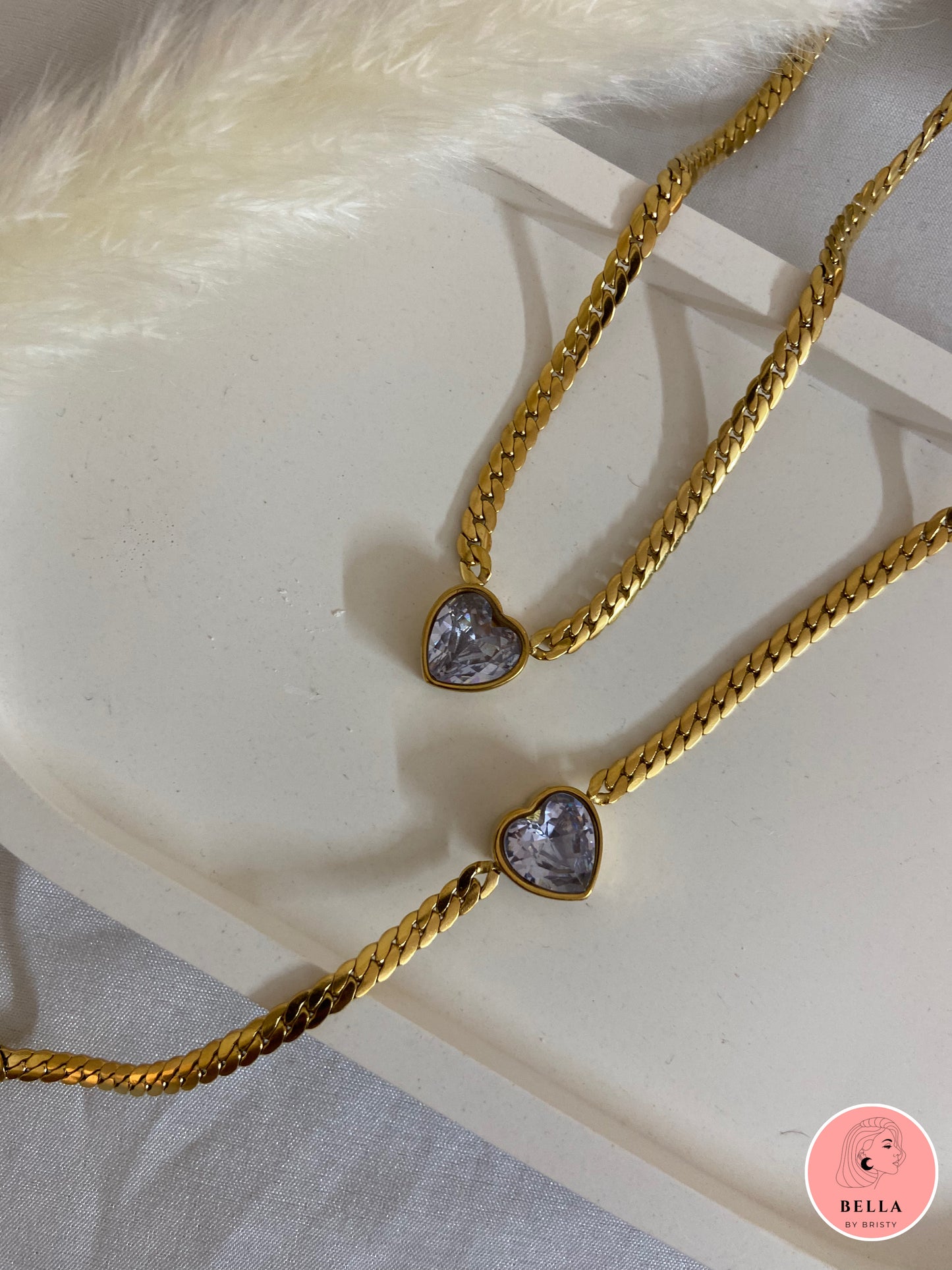 Heart Stone Combo -Necklace and Bracelet