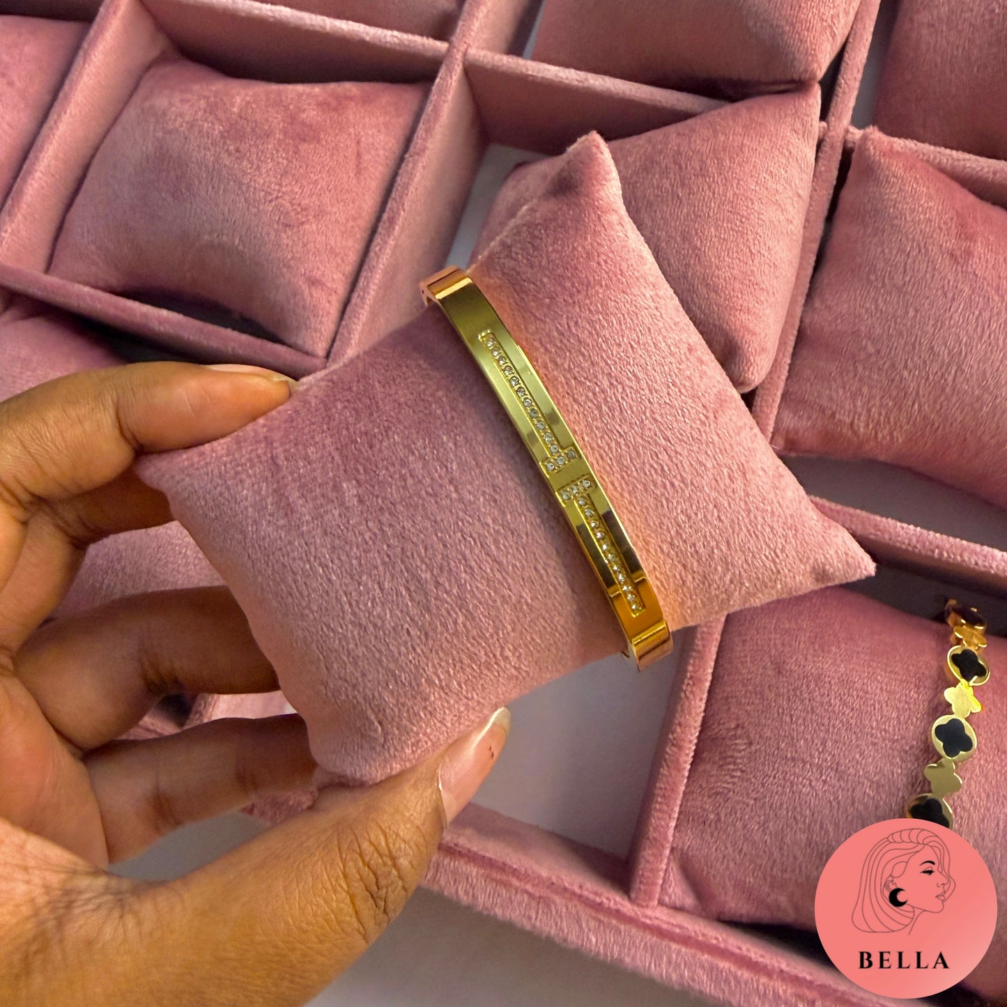 H Stone Cuff Bracelet