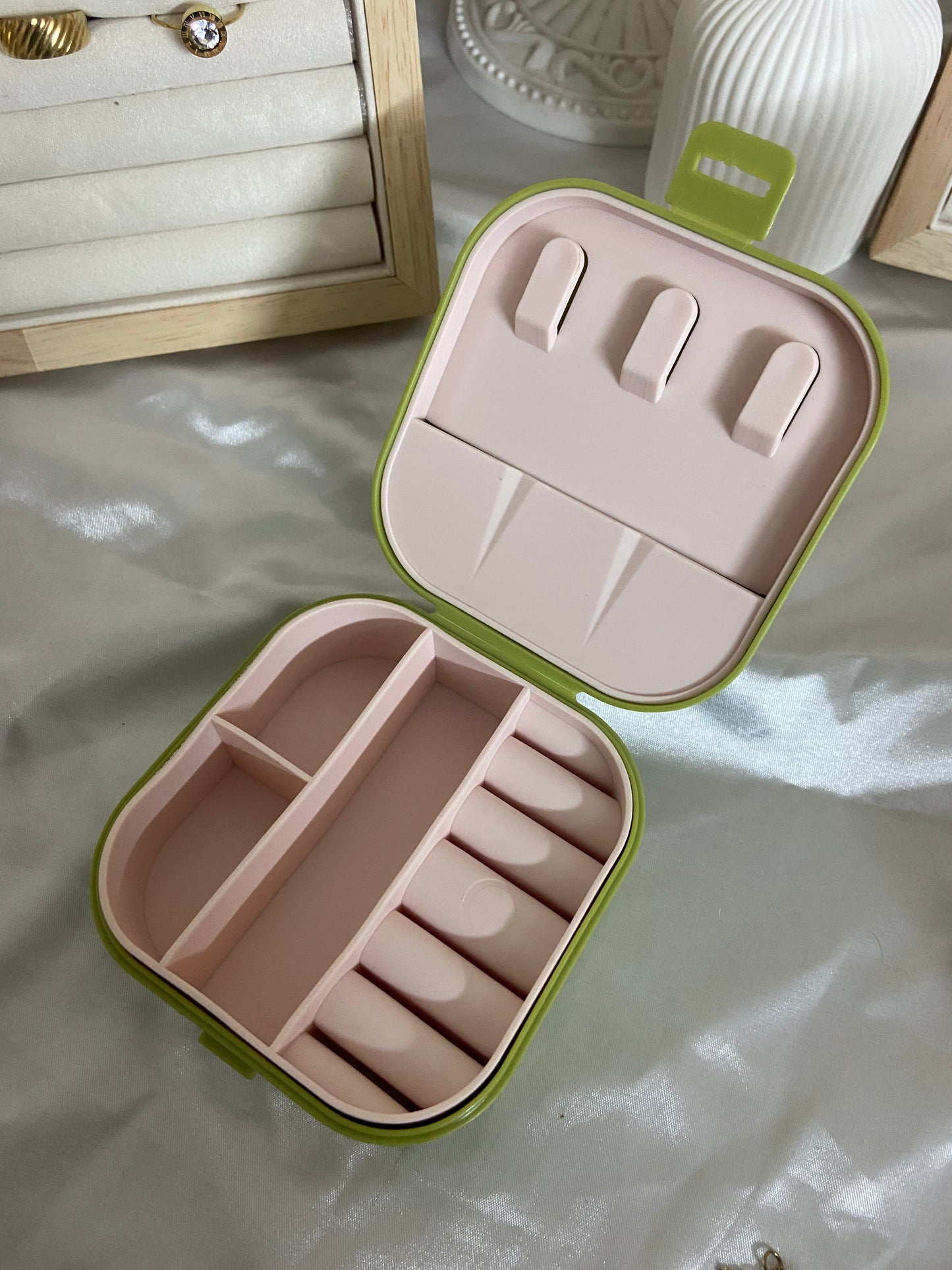 Travel Friendly Jewellery Box- Green