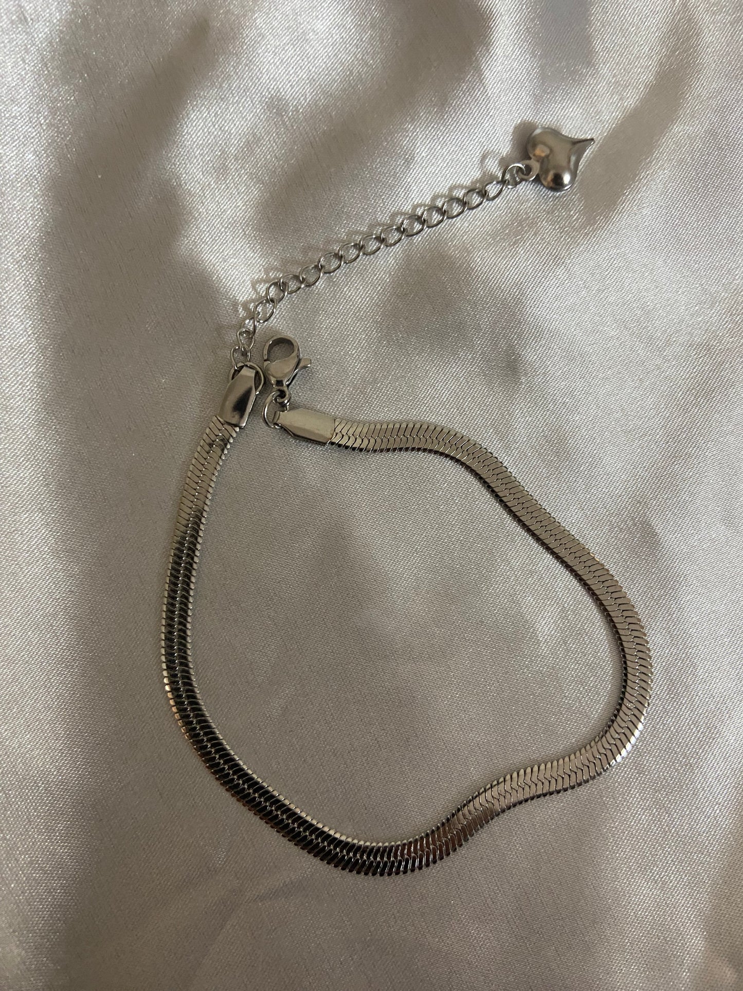 Snake Chain Anklet - Silver