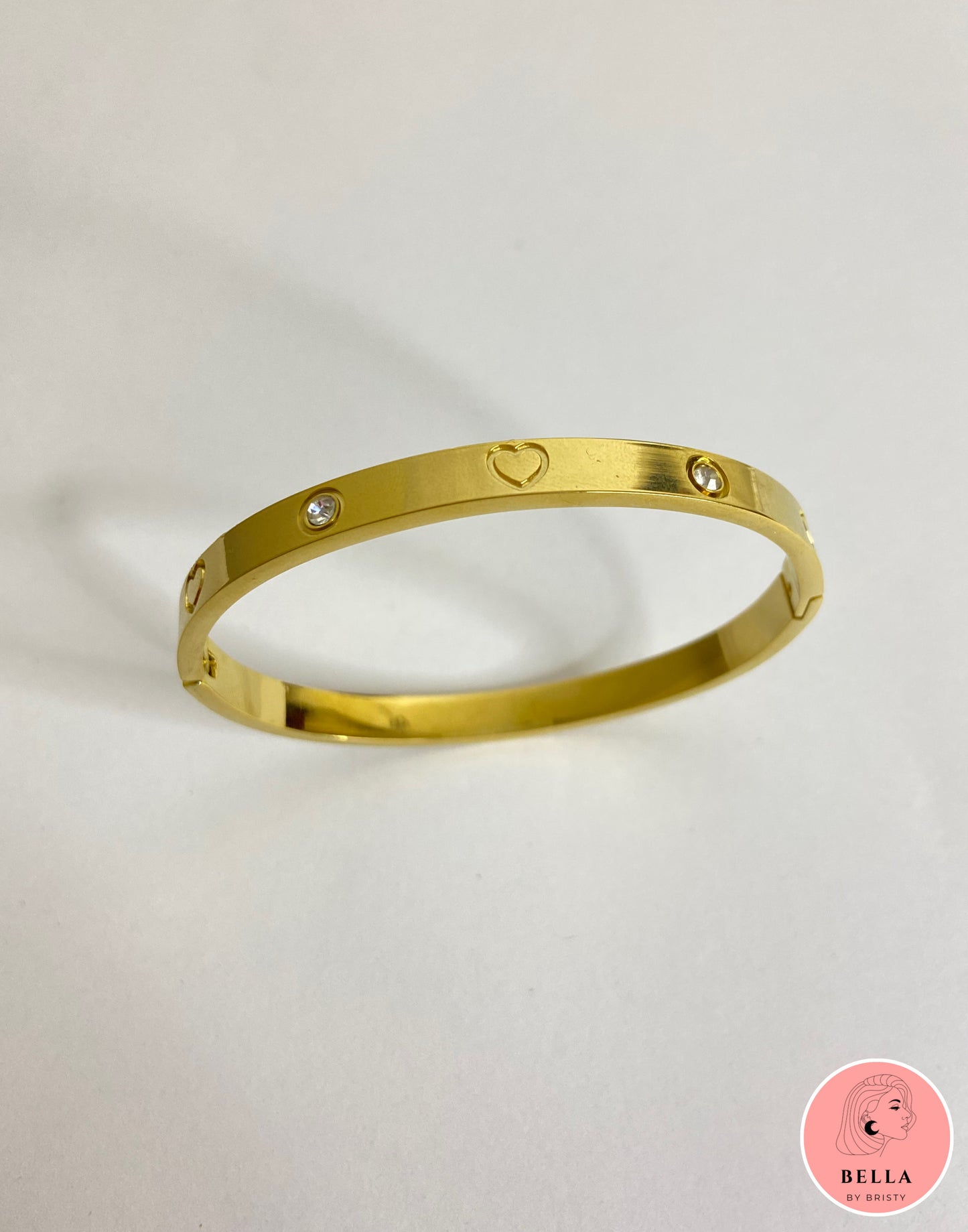 Heart Stone Cuff Bracelet
