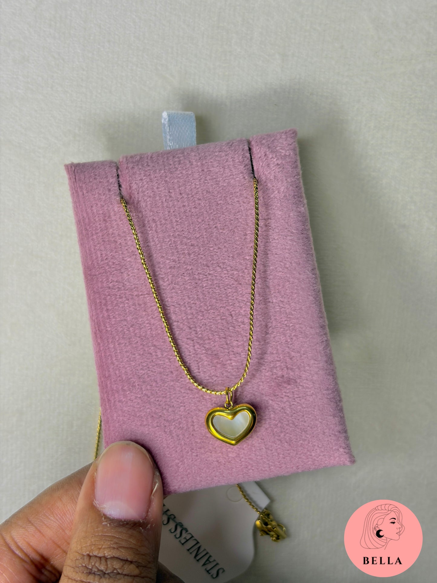 White Heart Necklace