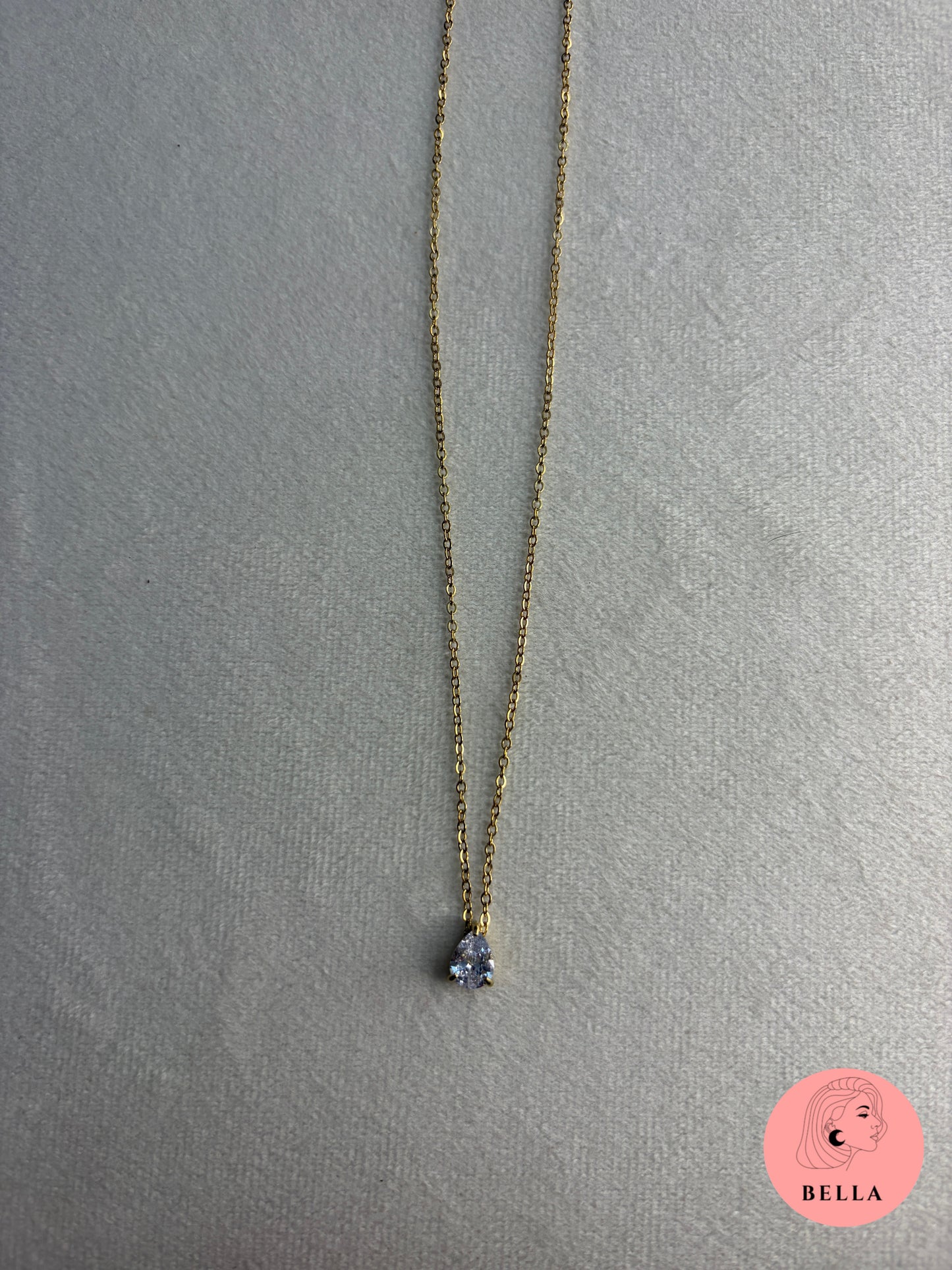 Teardrop Zircon Chain Necklace