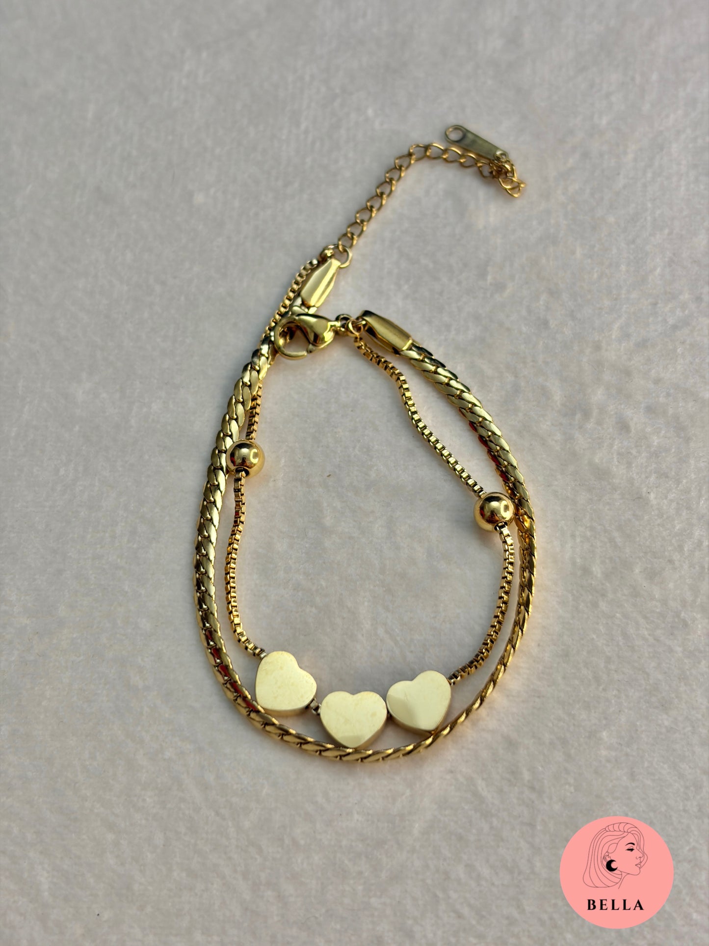 Double Layer Heart Bracelet