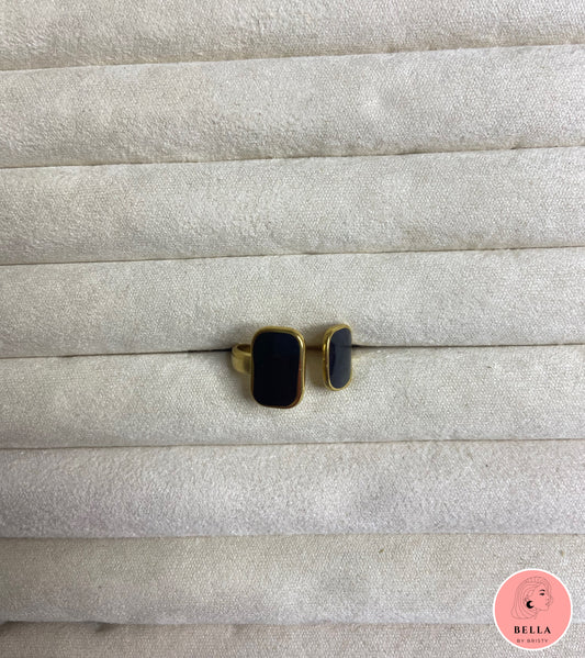 Double Square Black Ring