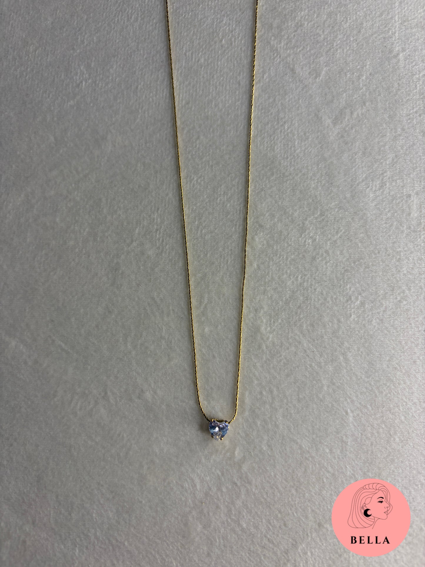 Golden Heart Zircon Necklace