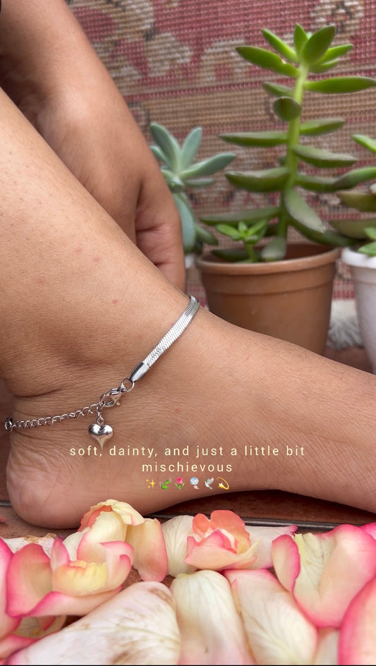 Snake Chain Anklet - Silver