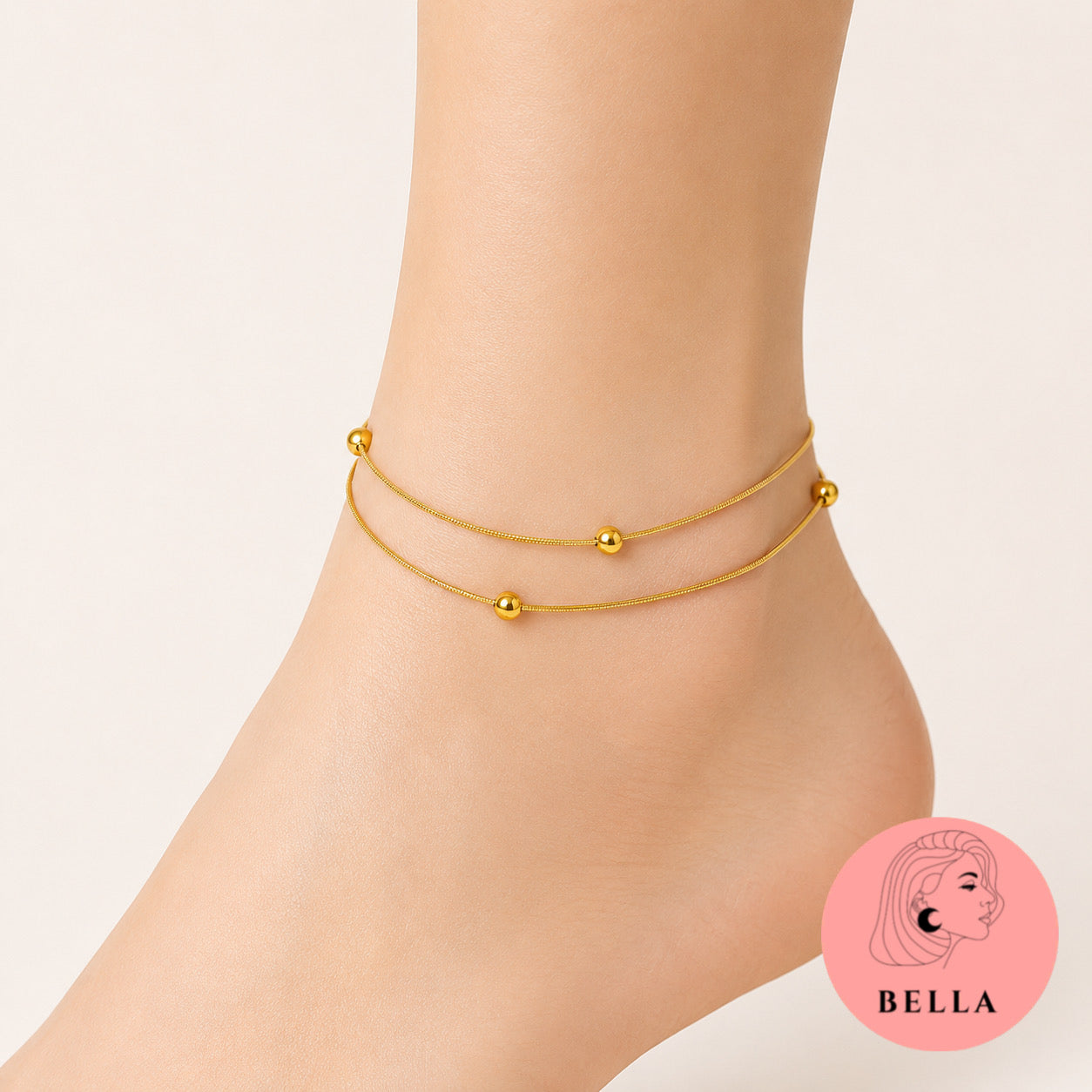 Double Layer Ball Anklet