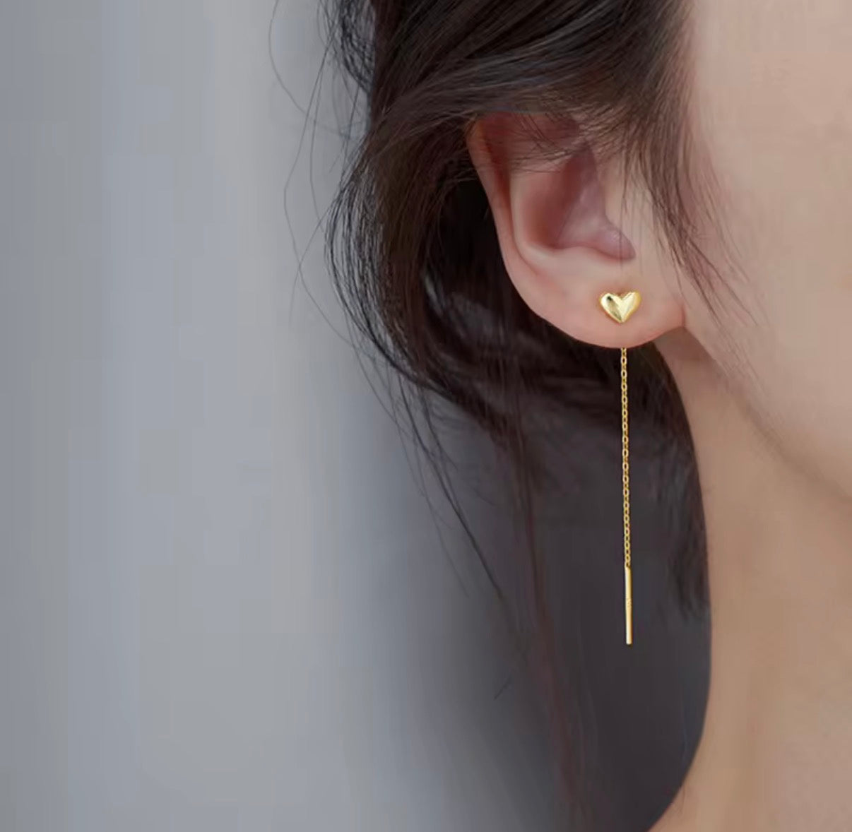 Heart Thread Earring