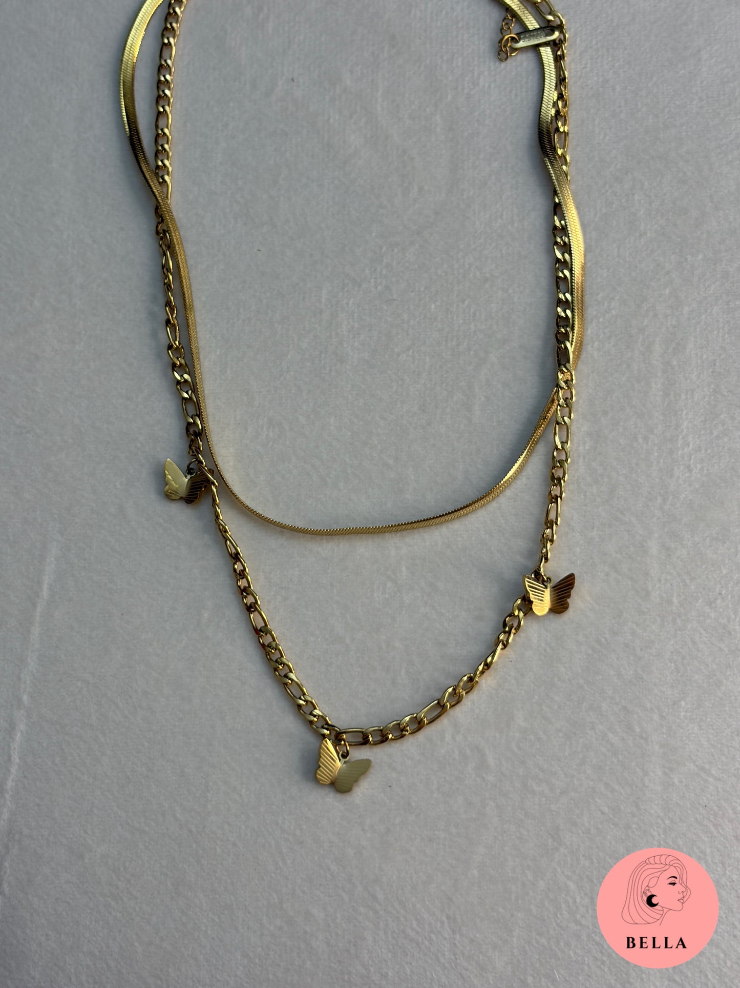 Double Layer Butterfly Necklace