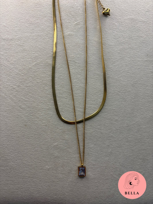Double Layer Stone Necklace