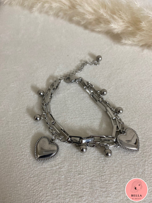 Silver Hearts Bracelet