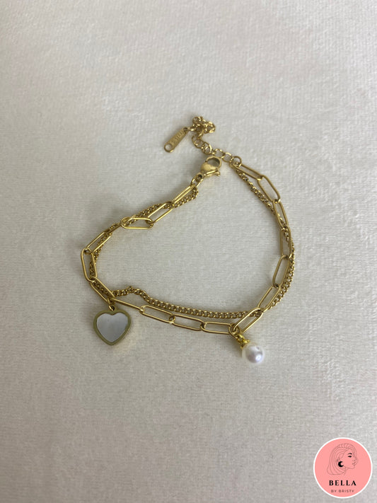 White Heart Bracelet