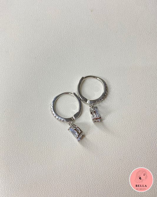 Silver Oval Huggie Hoops