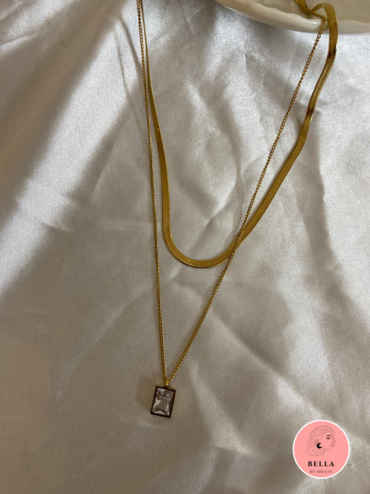 Double Layer Stone Necklace