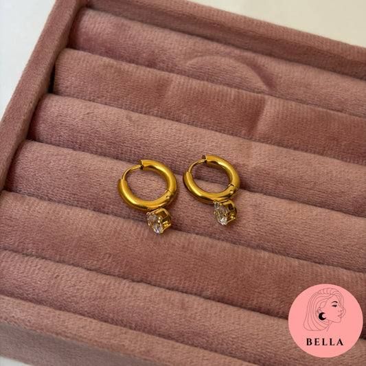 Stone Thick Huggie Hoops