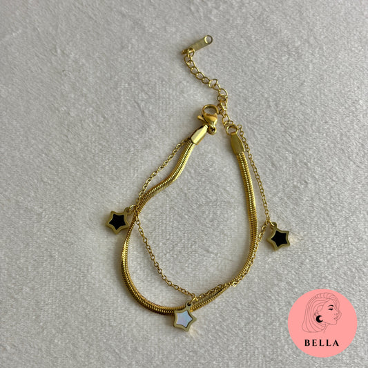 Double Layer Tri Star Bracelet
