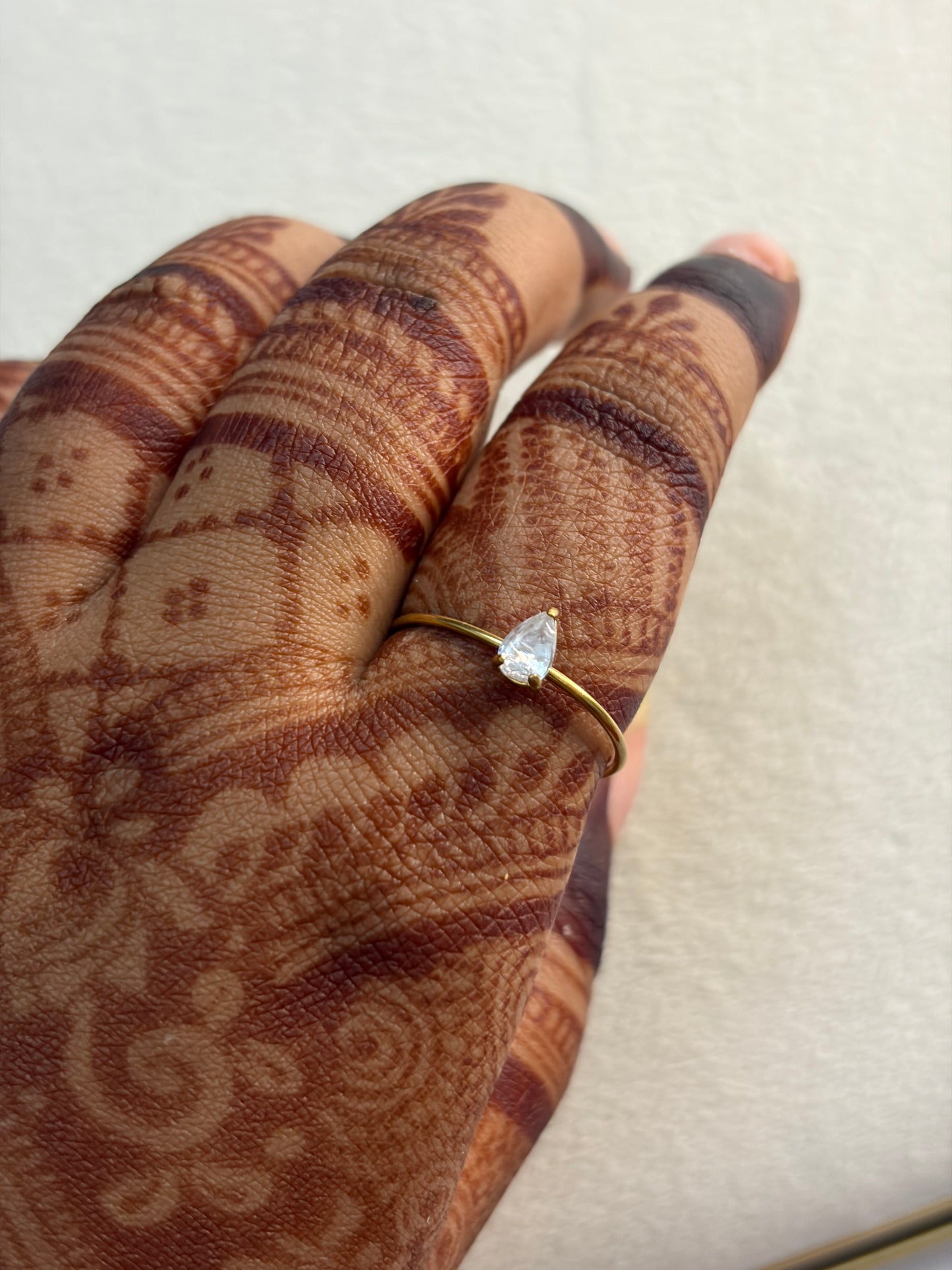 Teardrop Mini Stone Ring