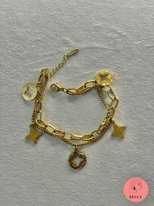 Double Layer Charm Chain Bracelet