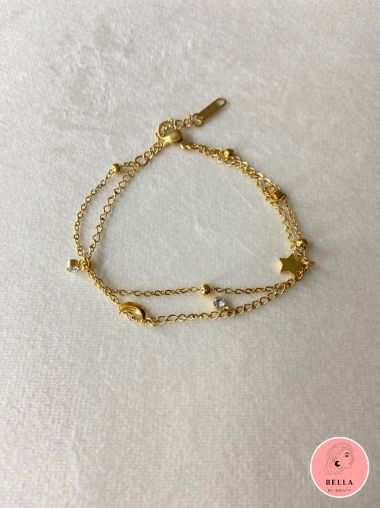 Double Layer Moon Bracelet