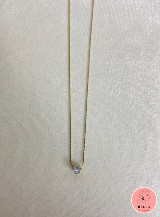 Golden Round Stone Necklace