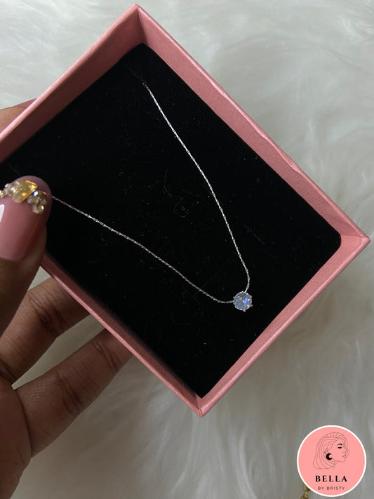 Silver Zircon Stone Necklace