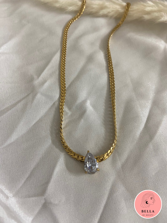 Thick Teardrop Stone Necklace