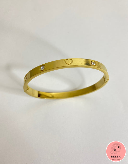 Heart Stone Cuff Bracelet