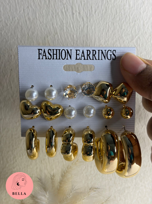 9 pair earring set