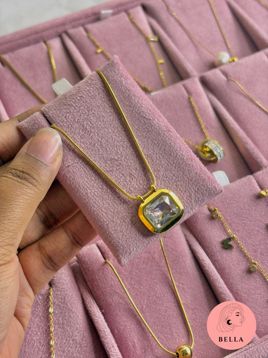 Square Stone Necklace