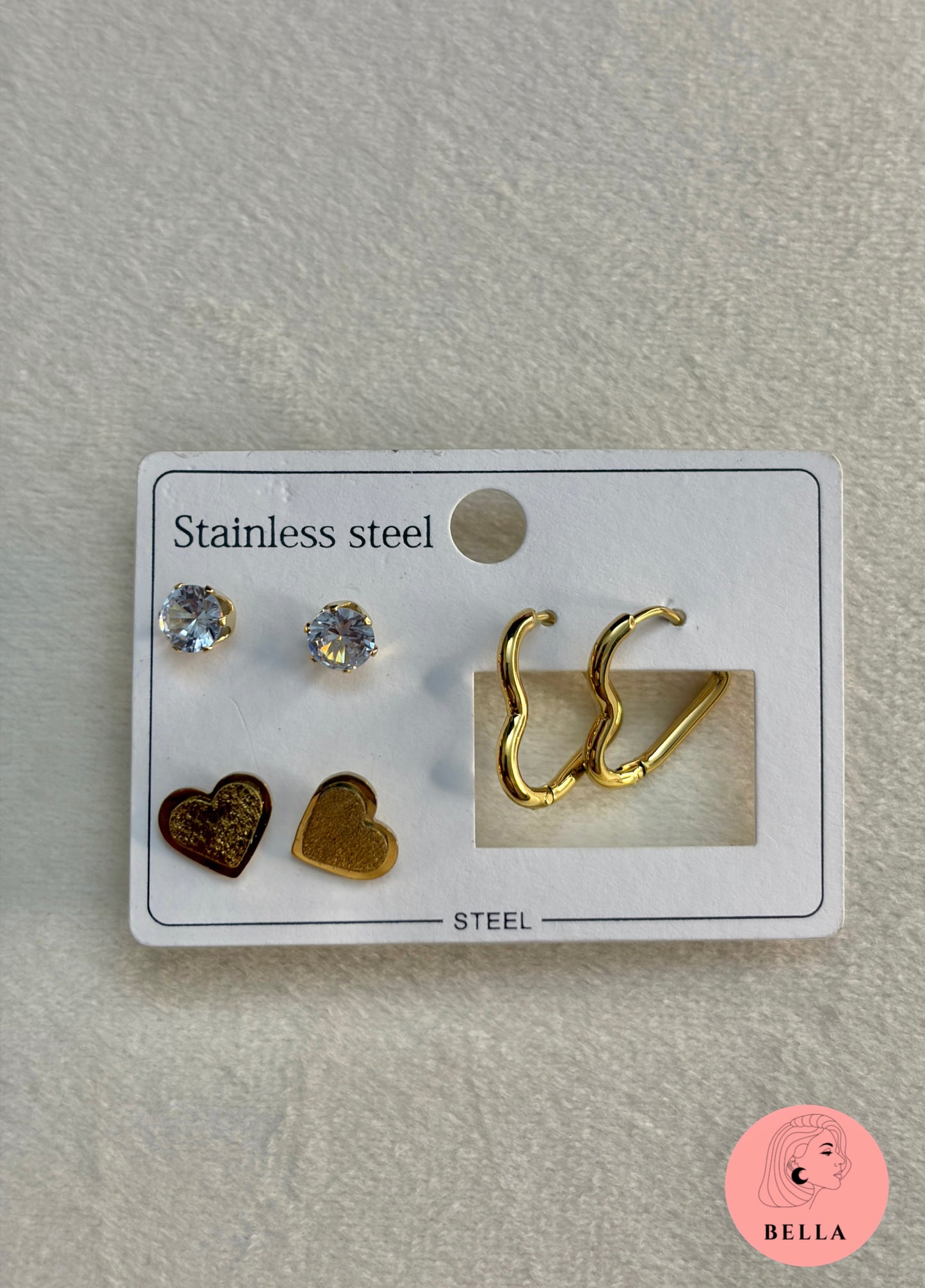 3 pair earring set - Heart