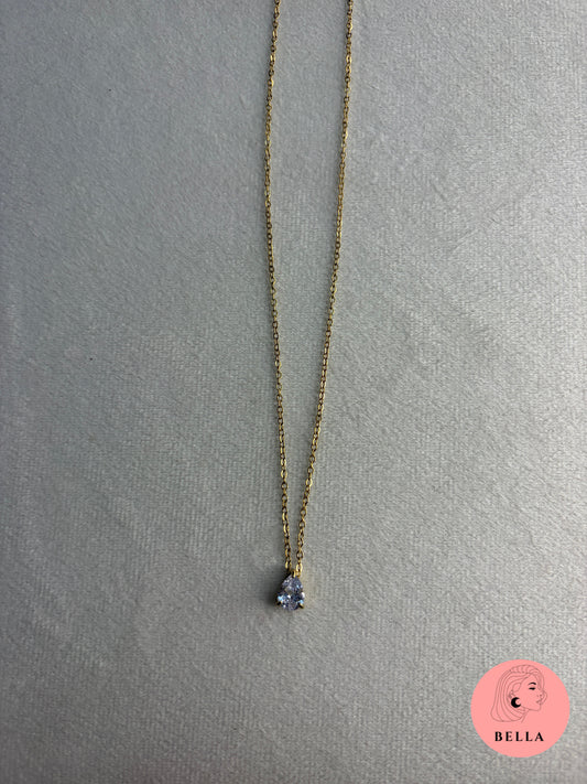 Teardrop Zircon Chain Necklace