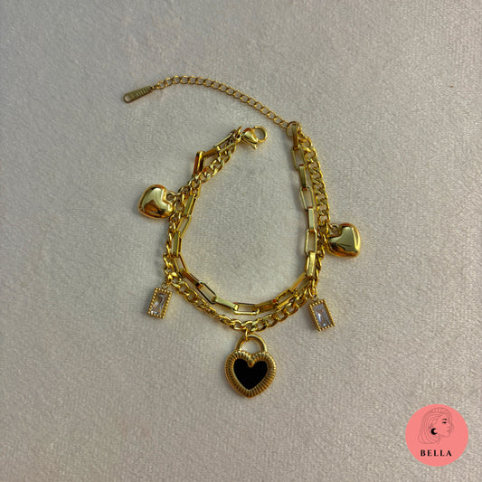 Double Sided Double LayerHeart Bracelet